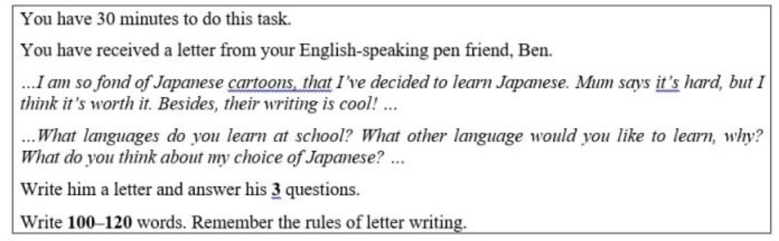 Изображение задачи: напиши письмо