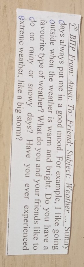 Изображение задачи: Ответное письмо