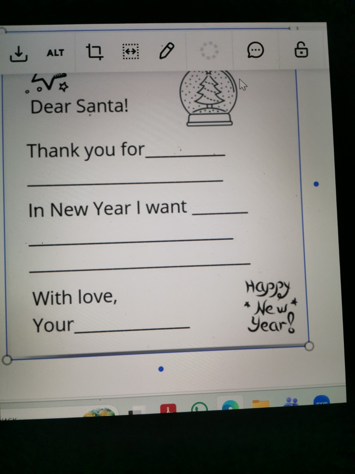 Изображение задачи: Реши задачу: Написать письмо санте