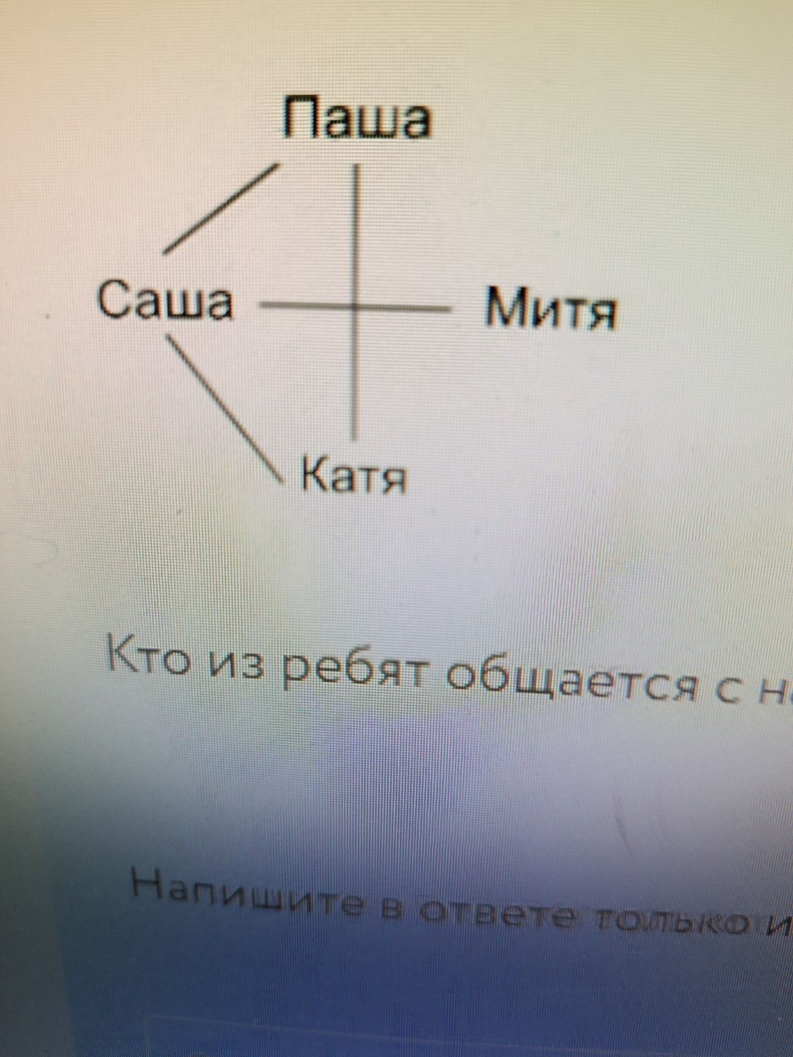 Изображение задачи: Так Саша ещё с Митей же общается