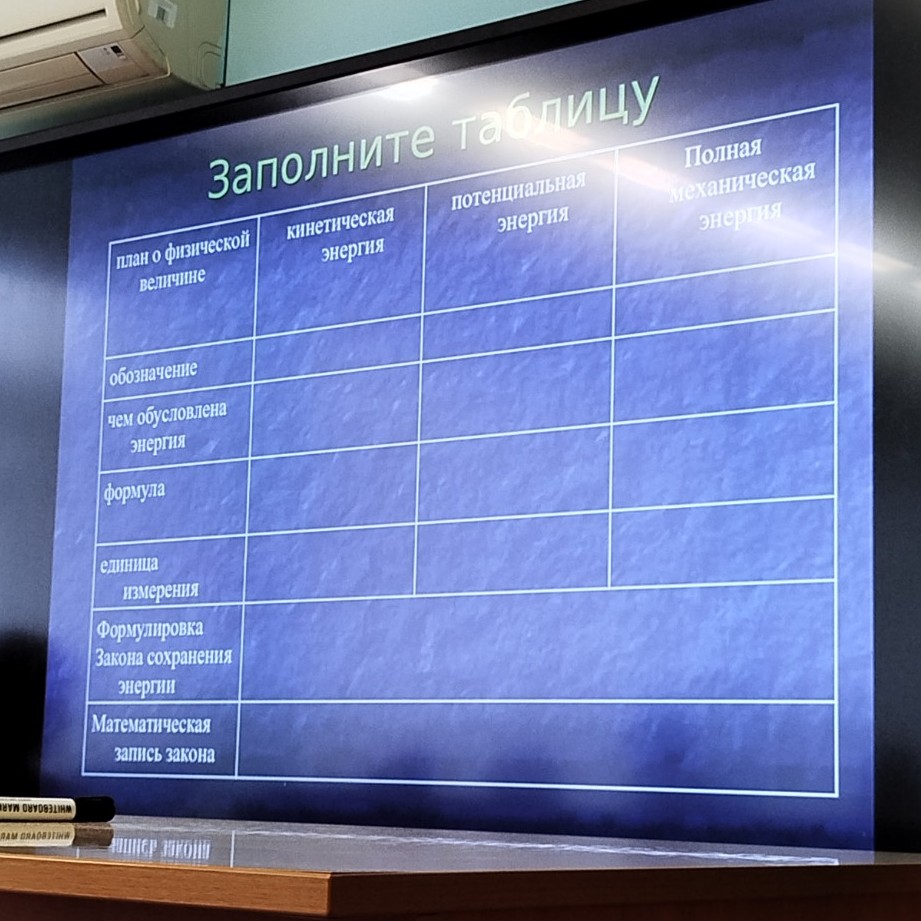 Изображение задачи: заполни таблицу физикой 9 класса