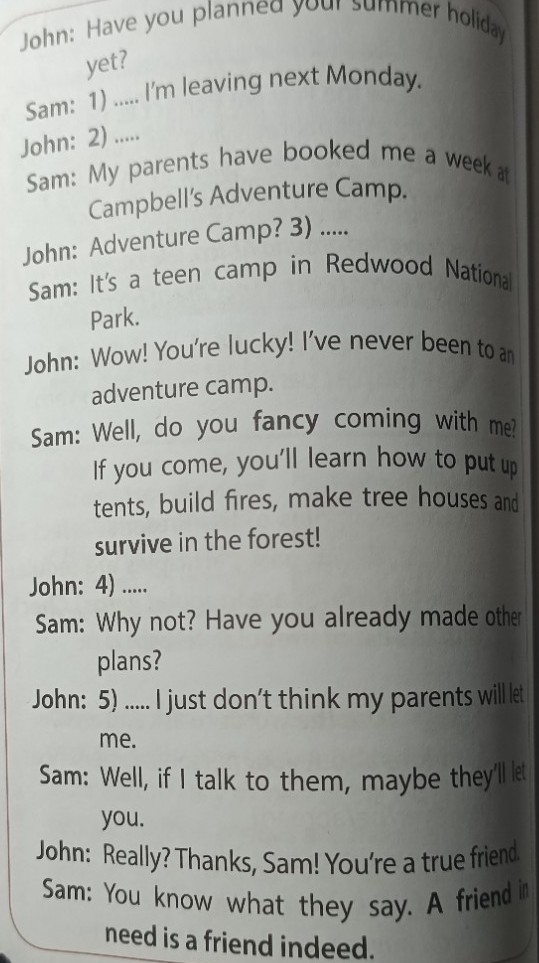 Изображение задачи: Напитт такой же рассказ про спортивный лагерь