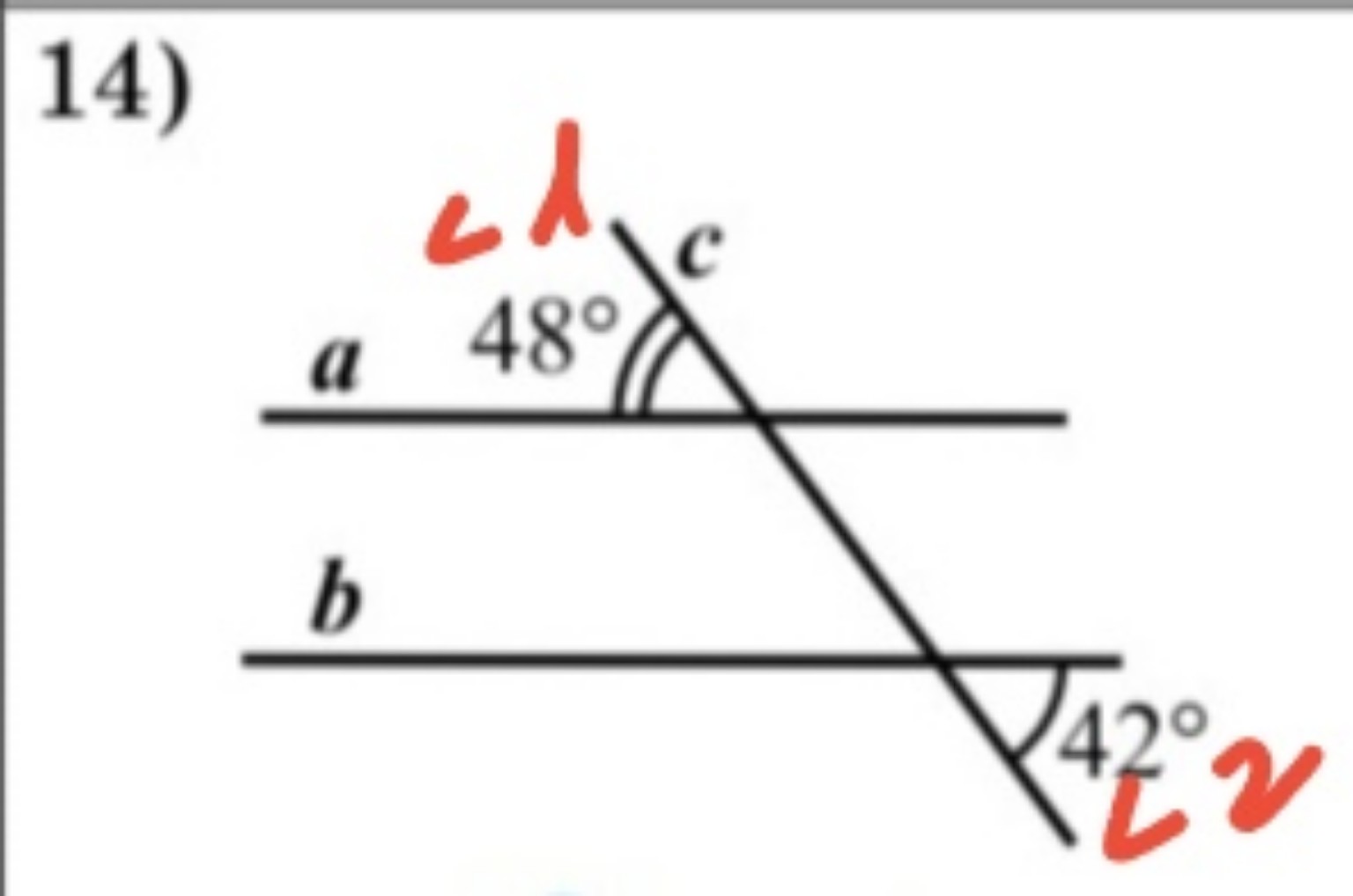 Изображение задачи: Определить, что a параллельно b