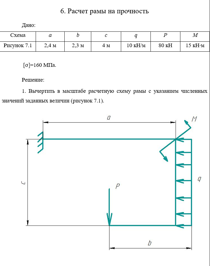 Изображение задачи: Записать уравнения равновесия рамы и определить оп