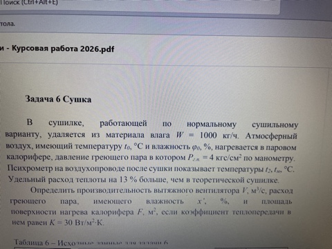 Изображение задачи: t 0=15, ф 0=70, t 2=55, t м=35, x=5