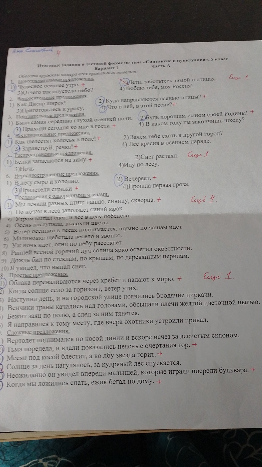 Изображение задачи: Правильные ответы 5 класс