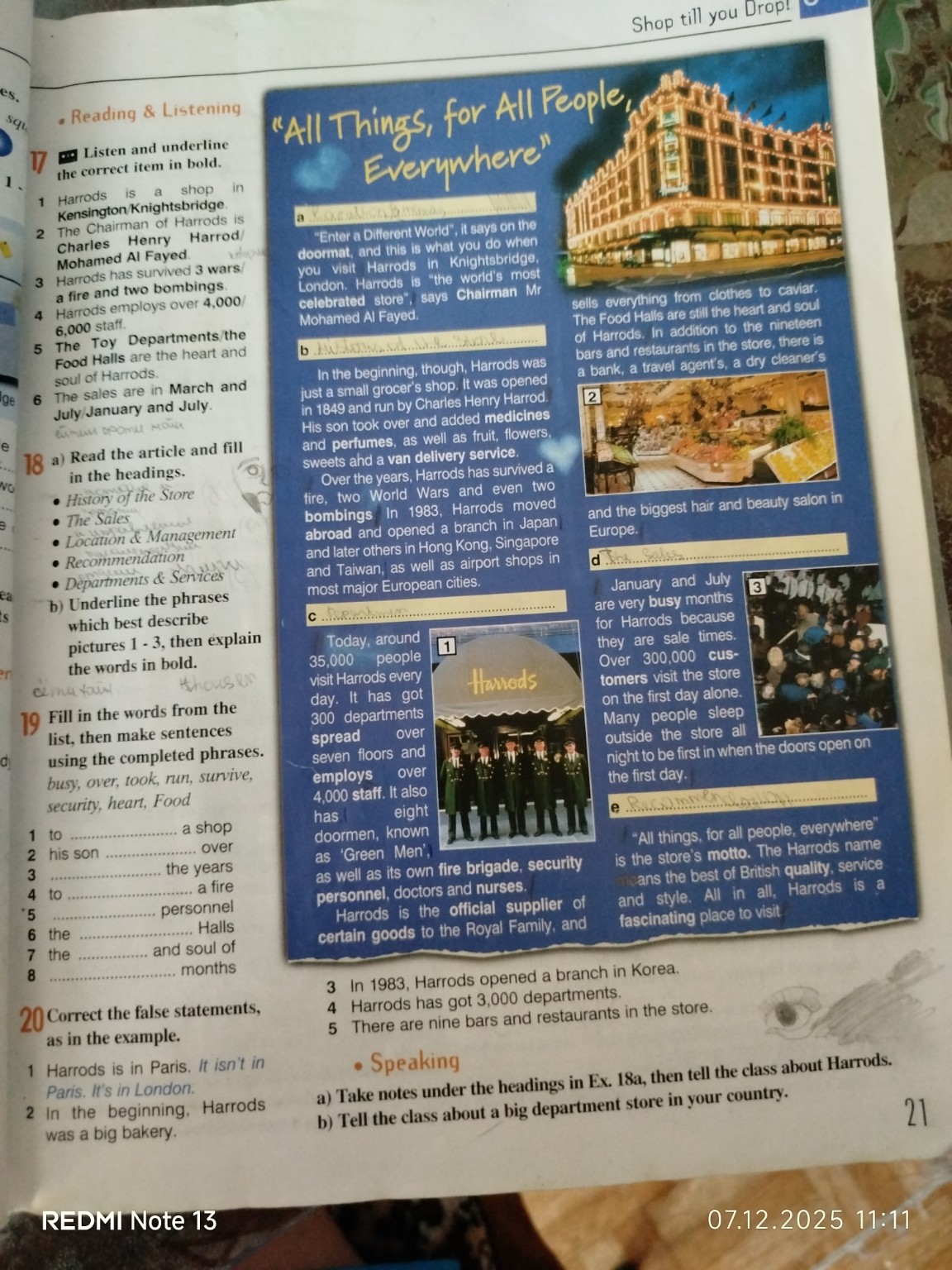 Изображение задачи: Выполнить упражнения 20