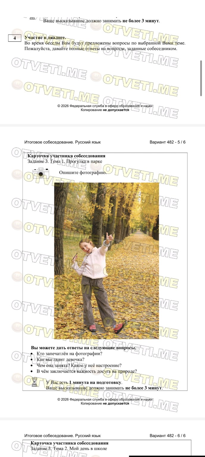 Изображение задачи: Реши картину для устного собеседования на 10 фраз 