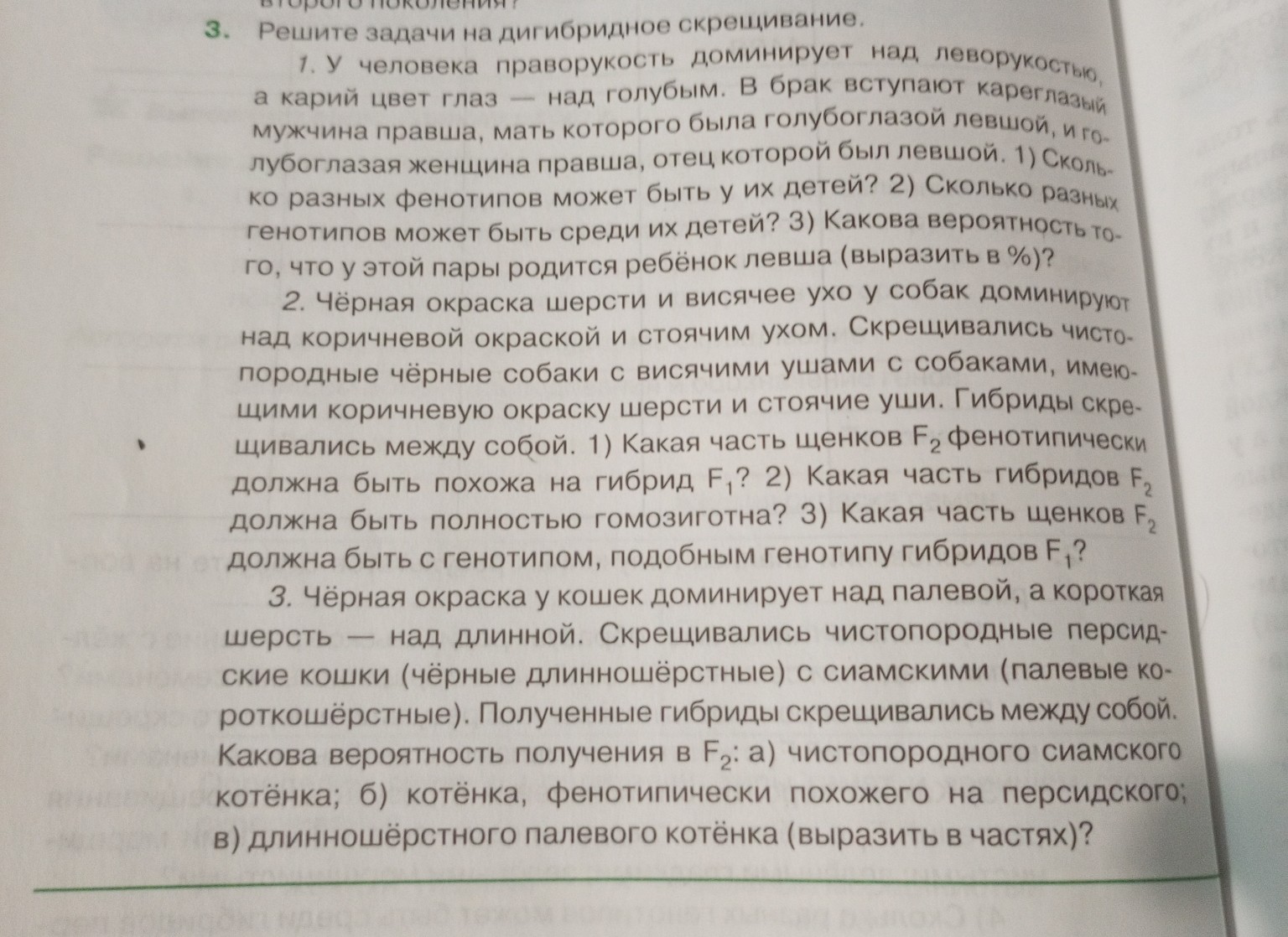 Изображение задачи: Решите задачу 2 и 3  по биологии с помощью  таблиц