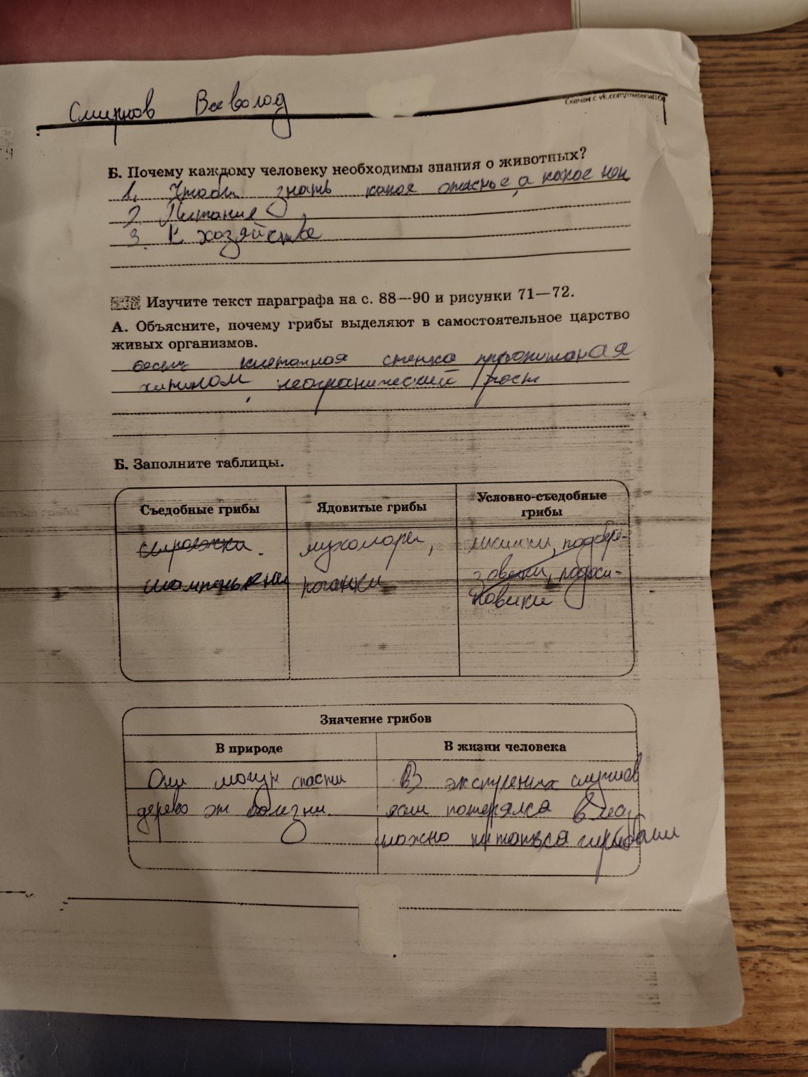 Изображение задачи: Заполнить таблицу