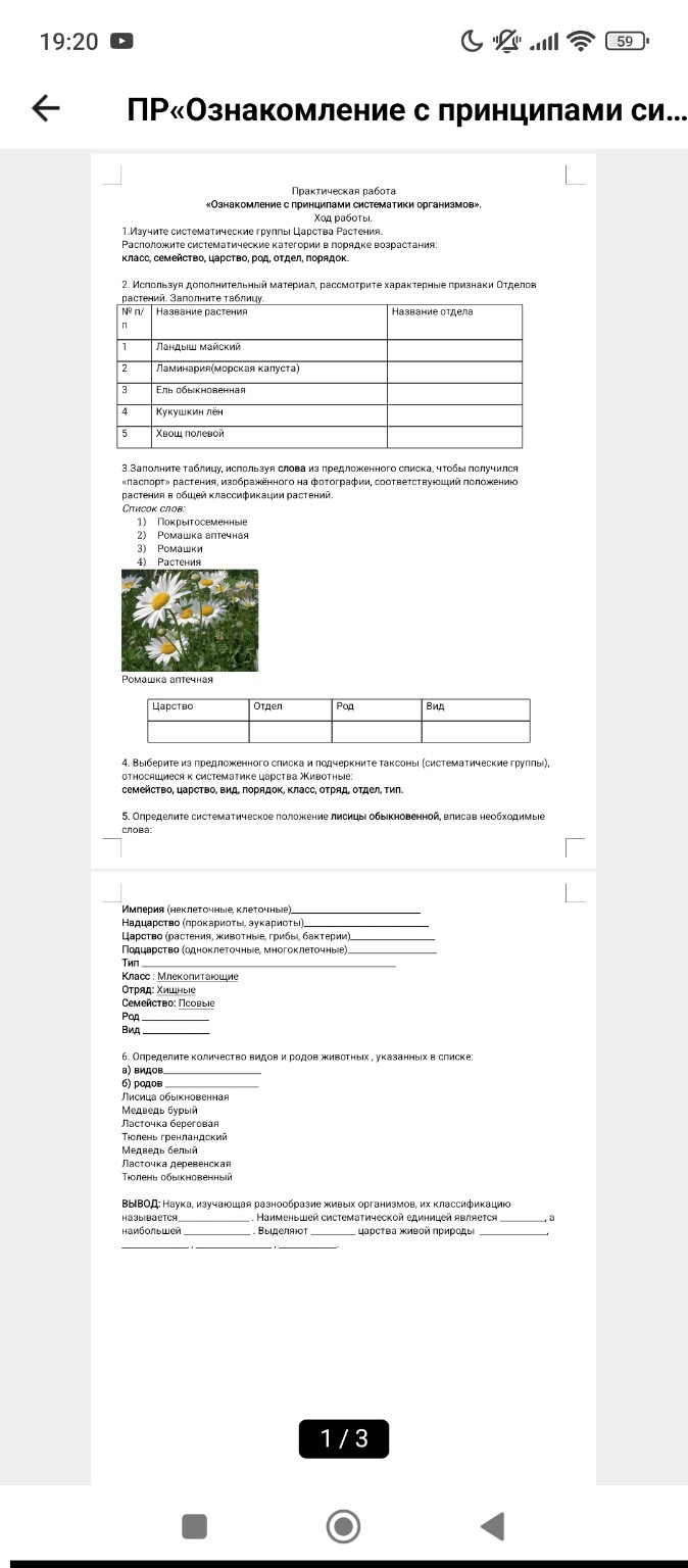 Изображение задачи: Реши задачу: реши эту практическую работу по биоло