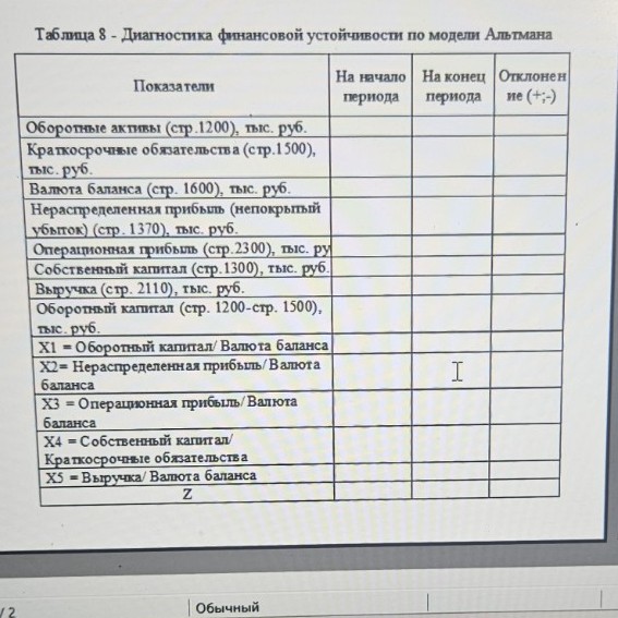 Изображение задачи: Заполнить таблицу