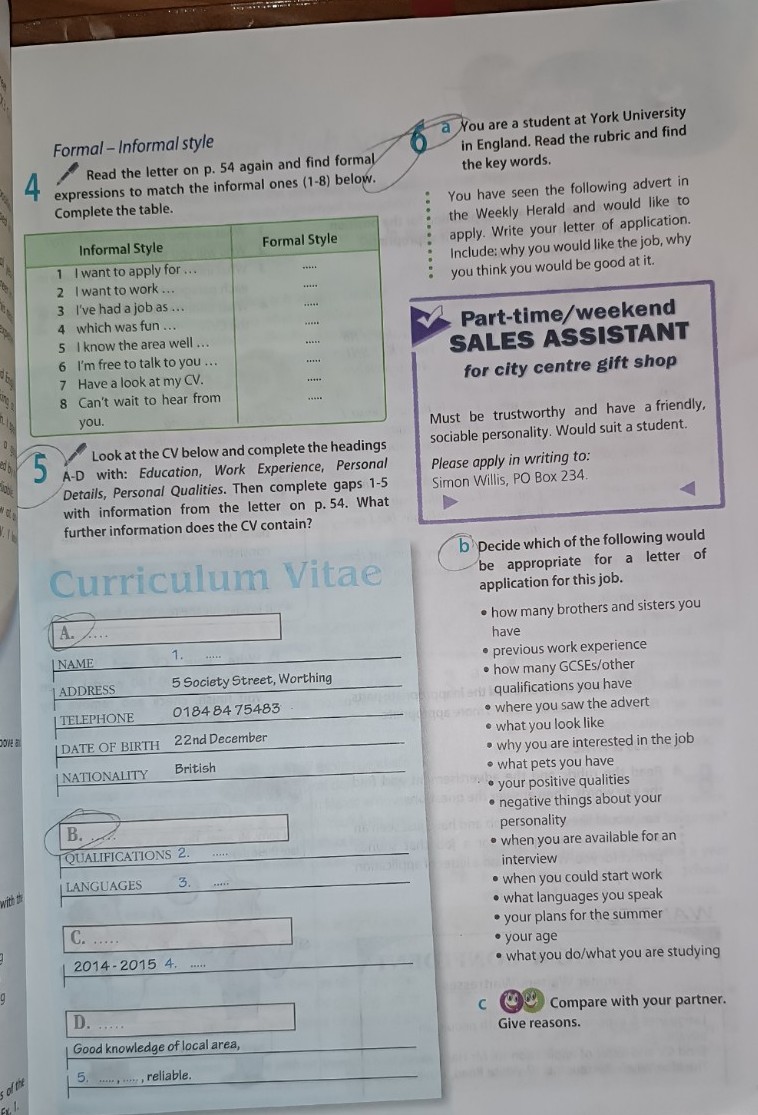 Изображение задачи: Выполни 5 и 6 (а, б) задания с переводом