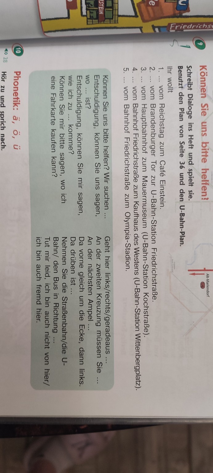 Изображение задачи: Написать диалог используя слова во второй колонке