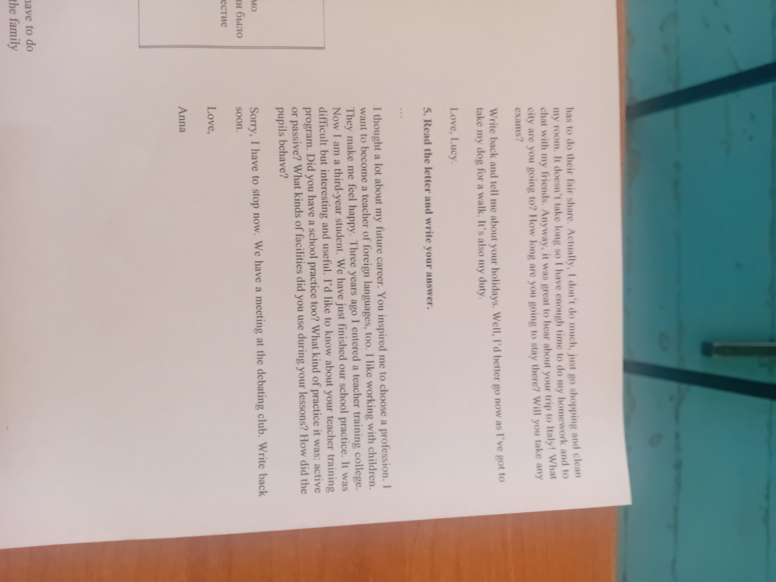 Изображение задачи: Так же пиши перевод рядом и выполняйте задания