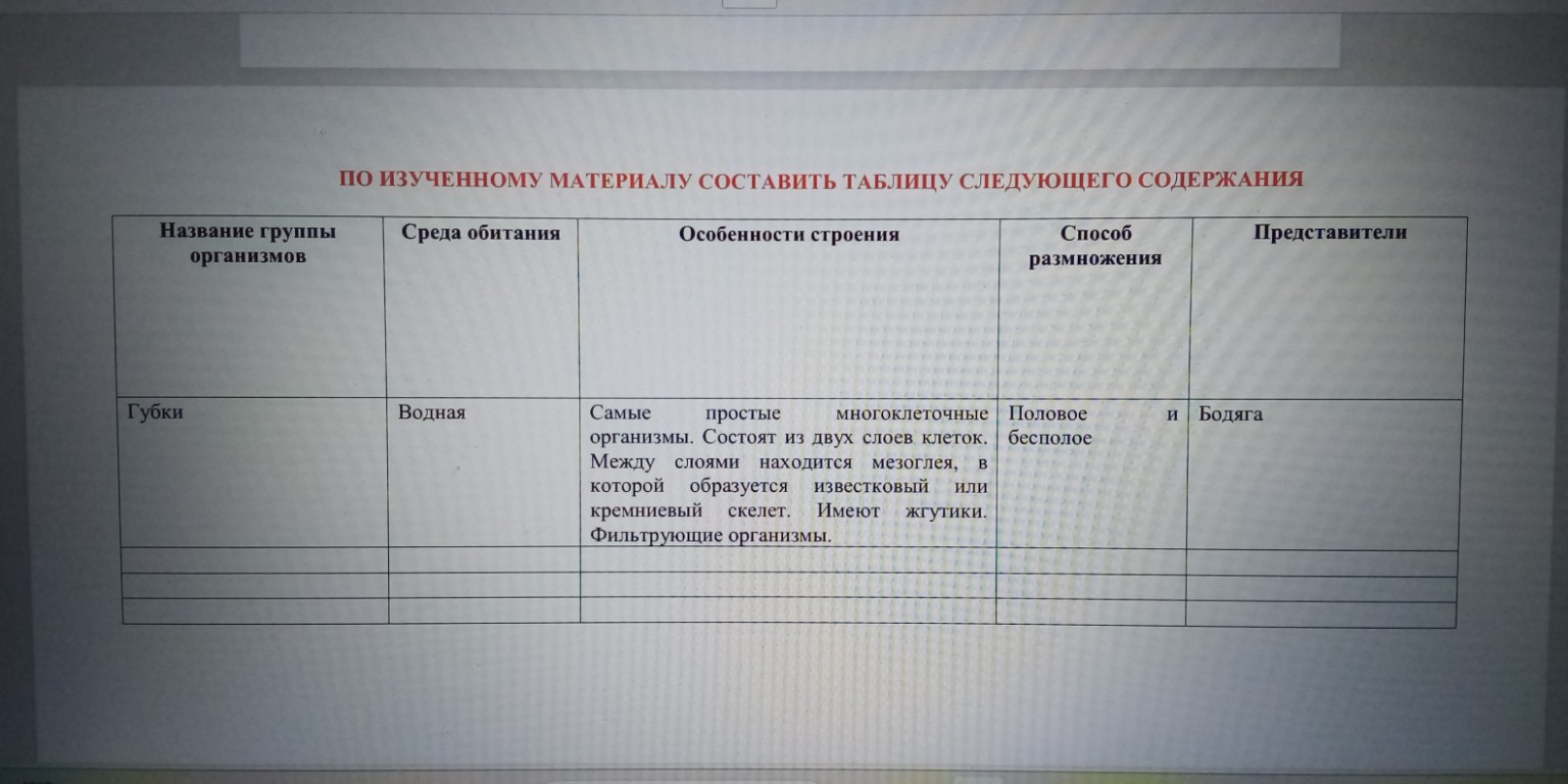 Изображение задачи: Составить и заполнить таблицу