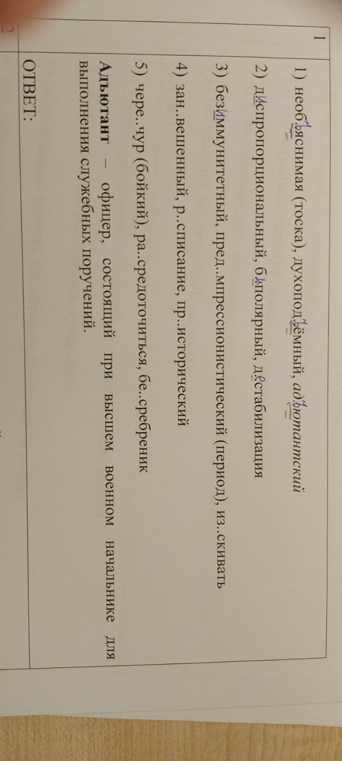 Изображение задачи: Впиши буквы проставь орфограммы