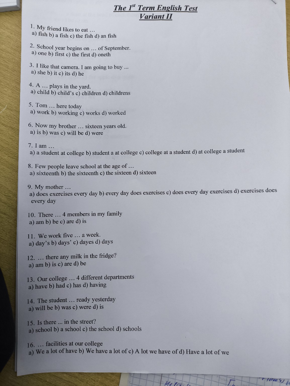 Изображение задачи: Выбери правильный вариант ответа