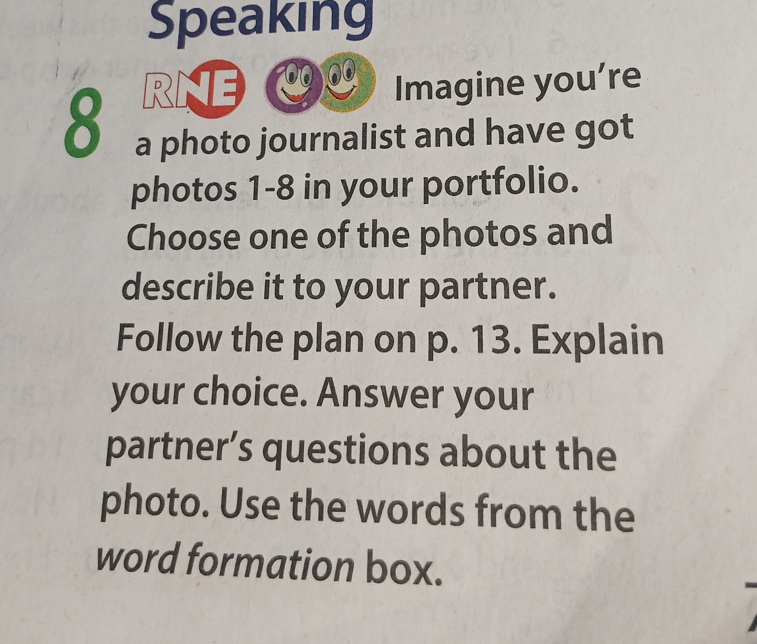 Изображение задачи: Опиши любую картинку  по заданию 8 на английском