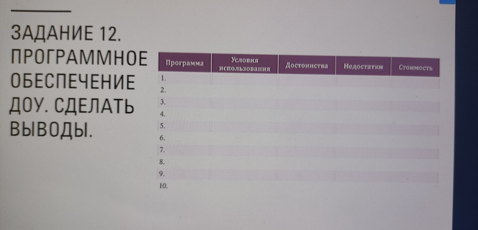 Изображение задачи: Программное обеспечение документационного обеспече