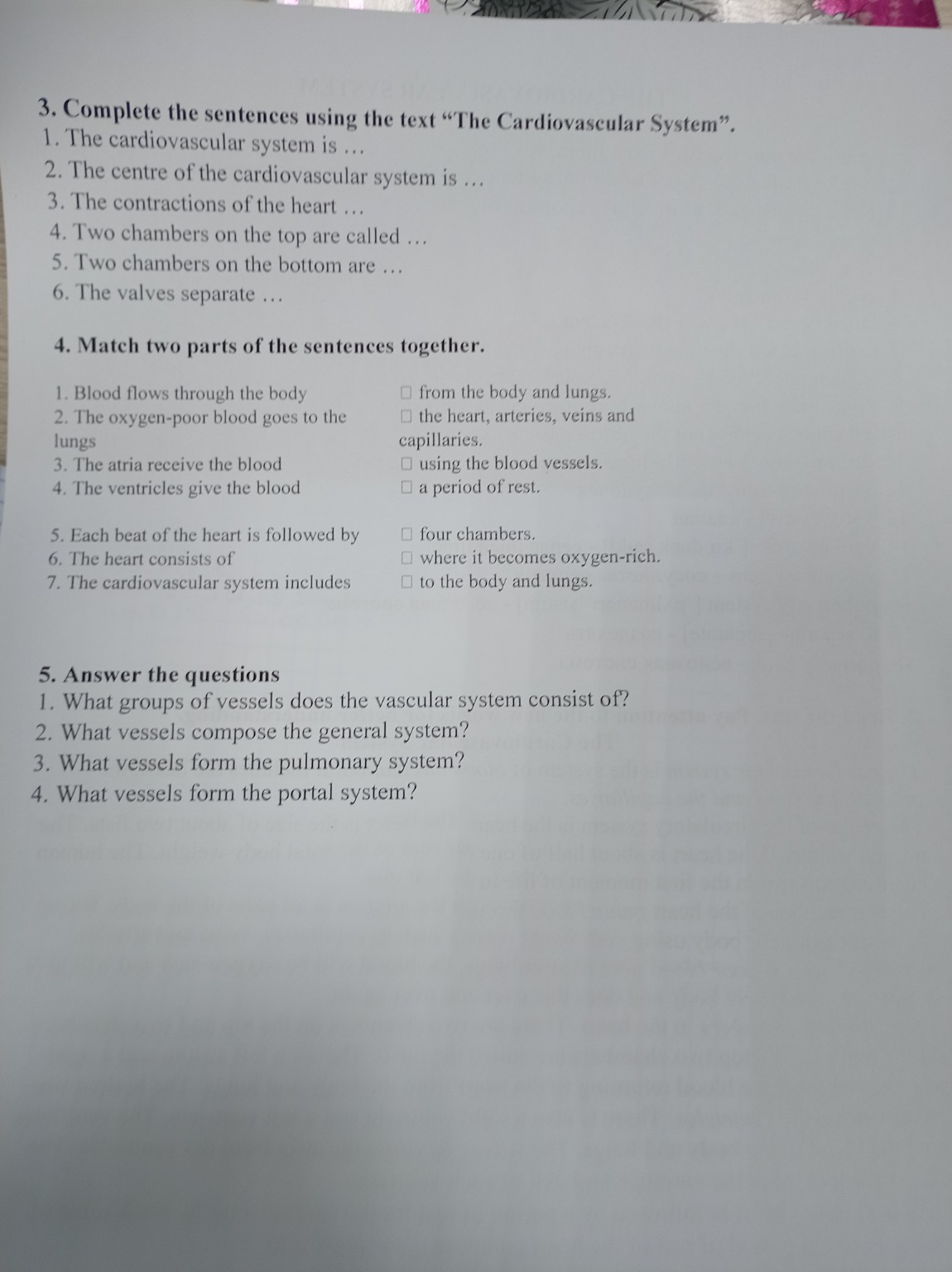 Изображение задачи: Работая по тексту выполните упражнения:
The cardio