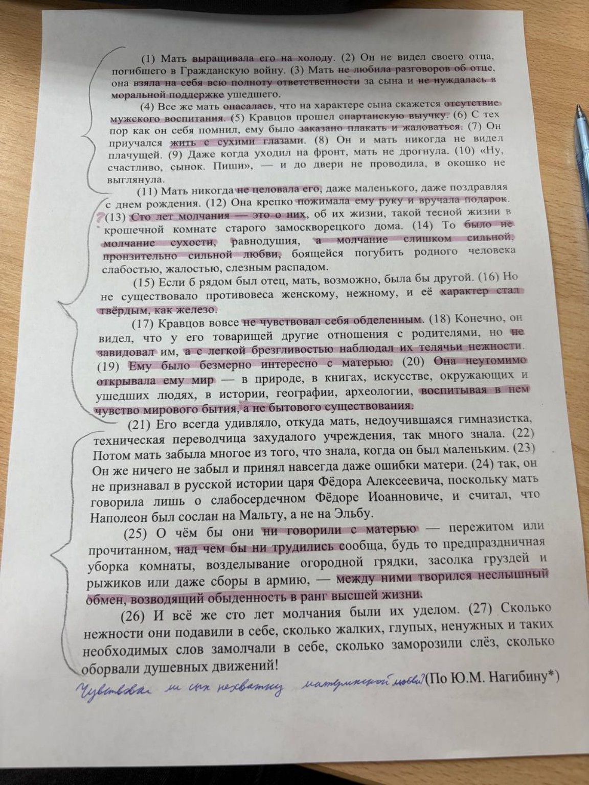 Изображение задачи: Написать сочинение для ЕГЭ по плану. 
Проблема тек