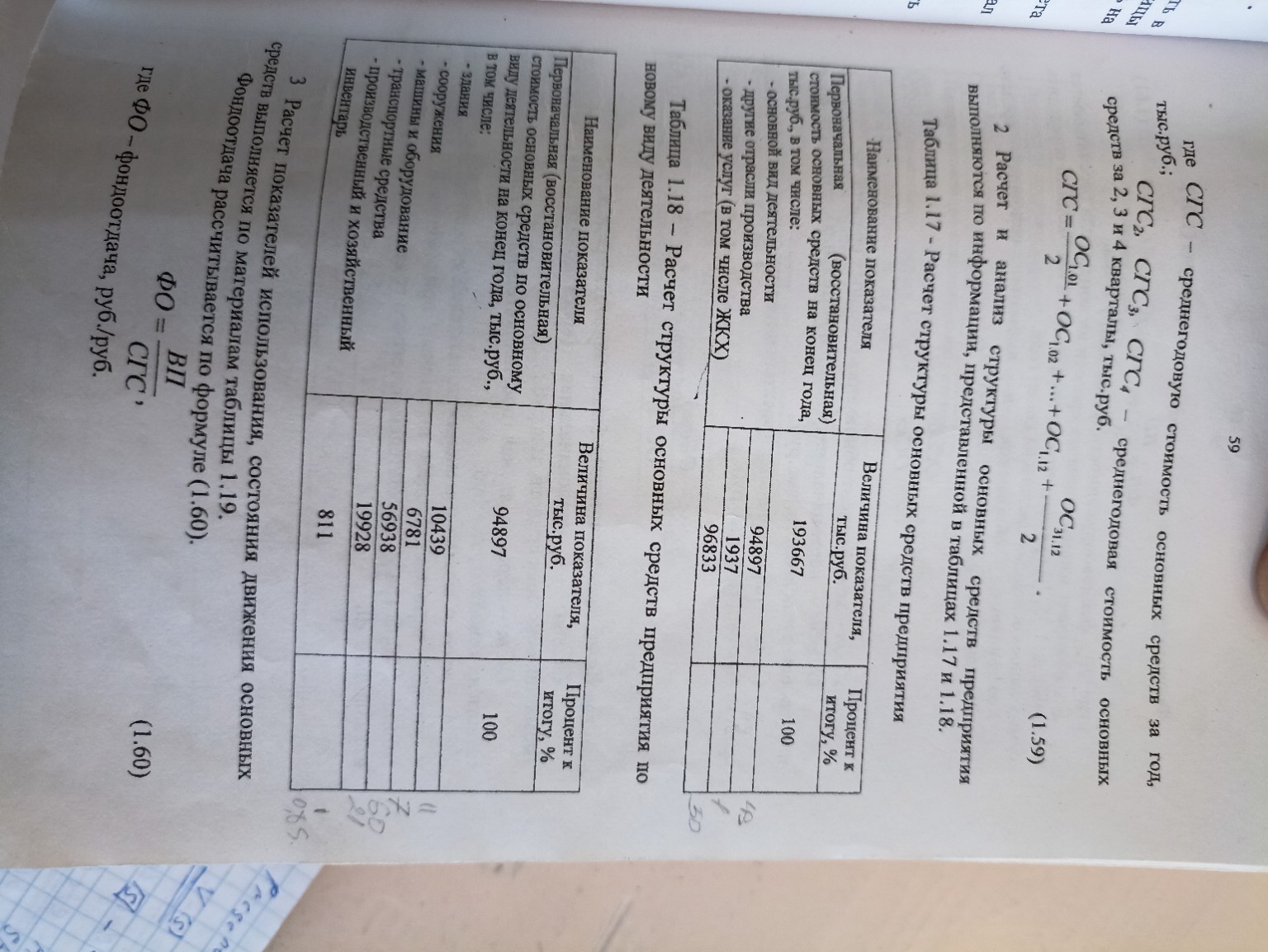 Изображение задачи: Расчитать среднегодовую стоимость основных средств